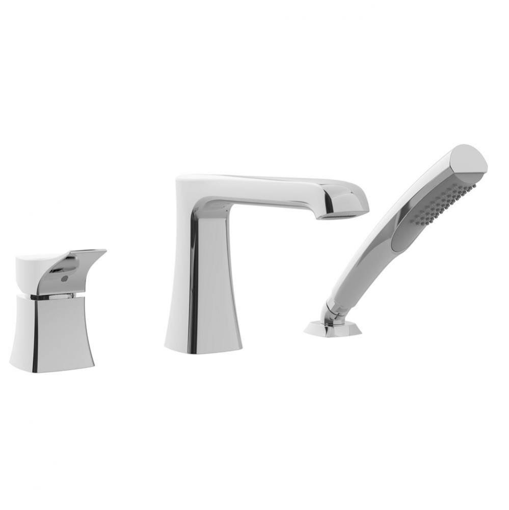 3-Pcs Roman Tub H2Flo Straus, 1 Handle W/ Handshower Cp