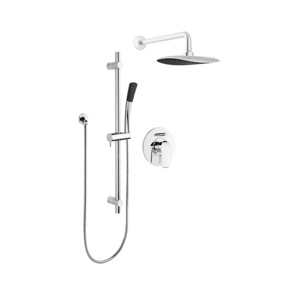 Kit: Chrome Shower Faucet ? Trim W/Pressure Bal Diverter Valve, Vol Control