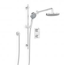 Belanger KIT-RD140TS2TCP - Shr Faucet W/ Thermo 2 Rnd, Handles, Sliding Bar & Rain Cp