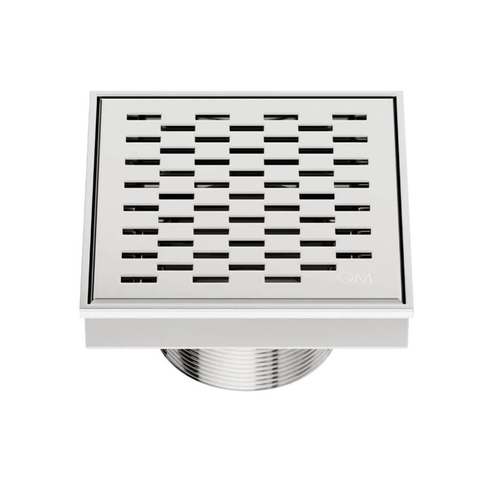 Delmar Series. Delta Line. 4'' Square Drain. Polished fin.