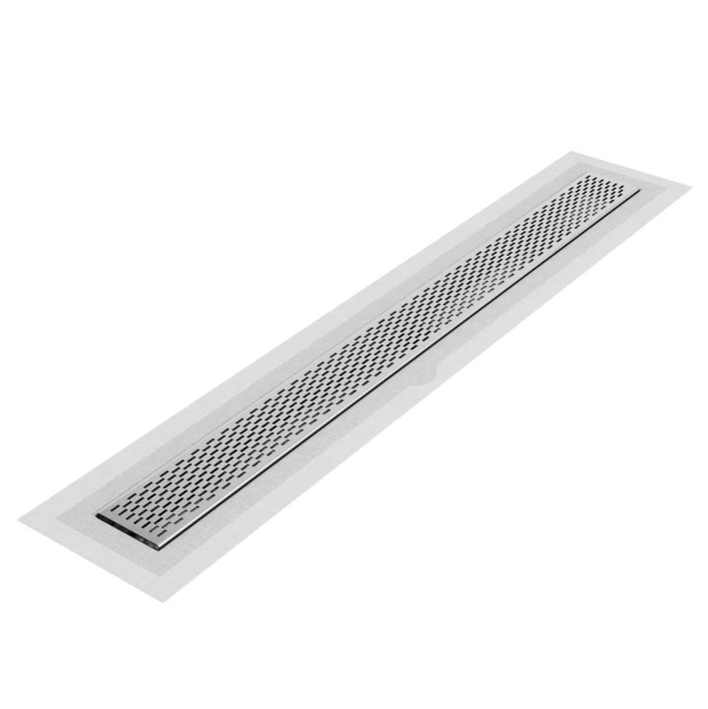 Delmar Series. 28'' Standard length Flange Edge linear drain. Delta Line. Satin