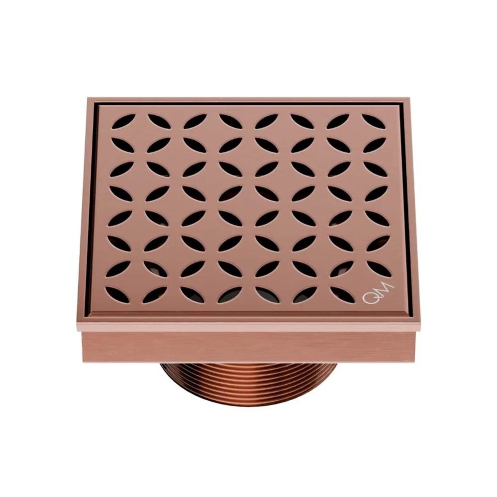 Delmar Series. Lotus Line. 4'' Square Drain. Bronze fin.