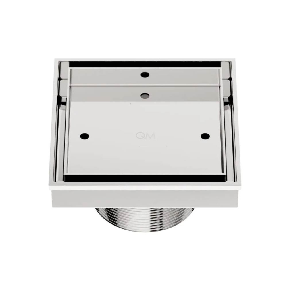 Delmar Series. Mist Line. 4'' Square Drain. Satin fin.