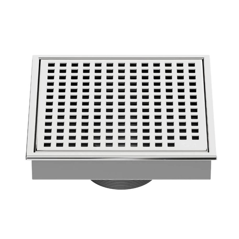 Lagos Series. Mira Line. 5 3/4'' Square Drain. Polished fin.