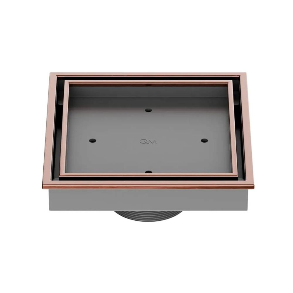 Lagos Series. Veil Line. 5 3/4'' Square Drain. Bronze