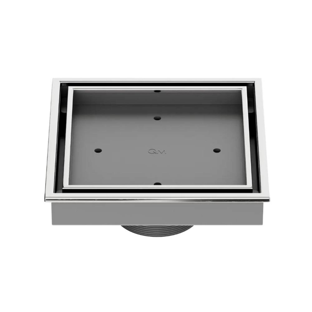 Lagos Series. Veil Line. 5 3/4'' Square Drain. Polished fin.