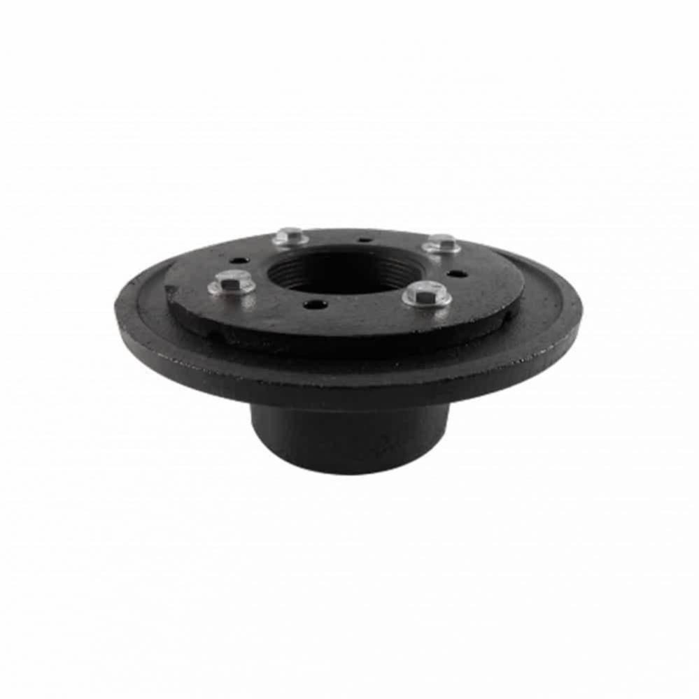 Cast Iron Flange Drain 2'' throat, 2'' threaded outlet
