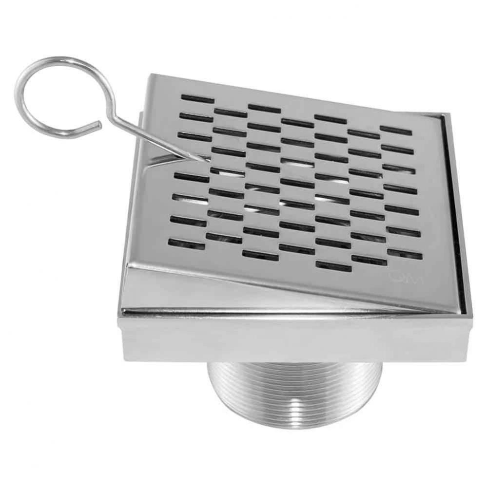 Delmar Series. Delta Line. 4'' Square Drain. Satin fin.