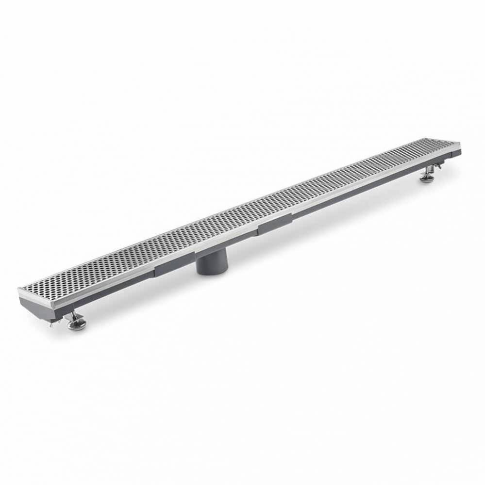 Lagos Series. 96'' High flow Adjustable Kit:  Perforated. Polished Fin.