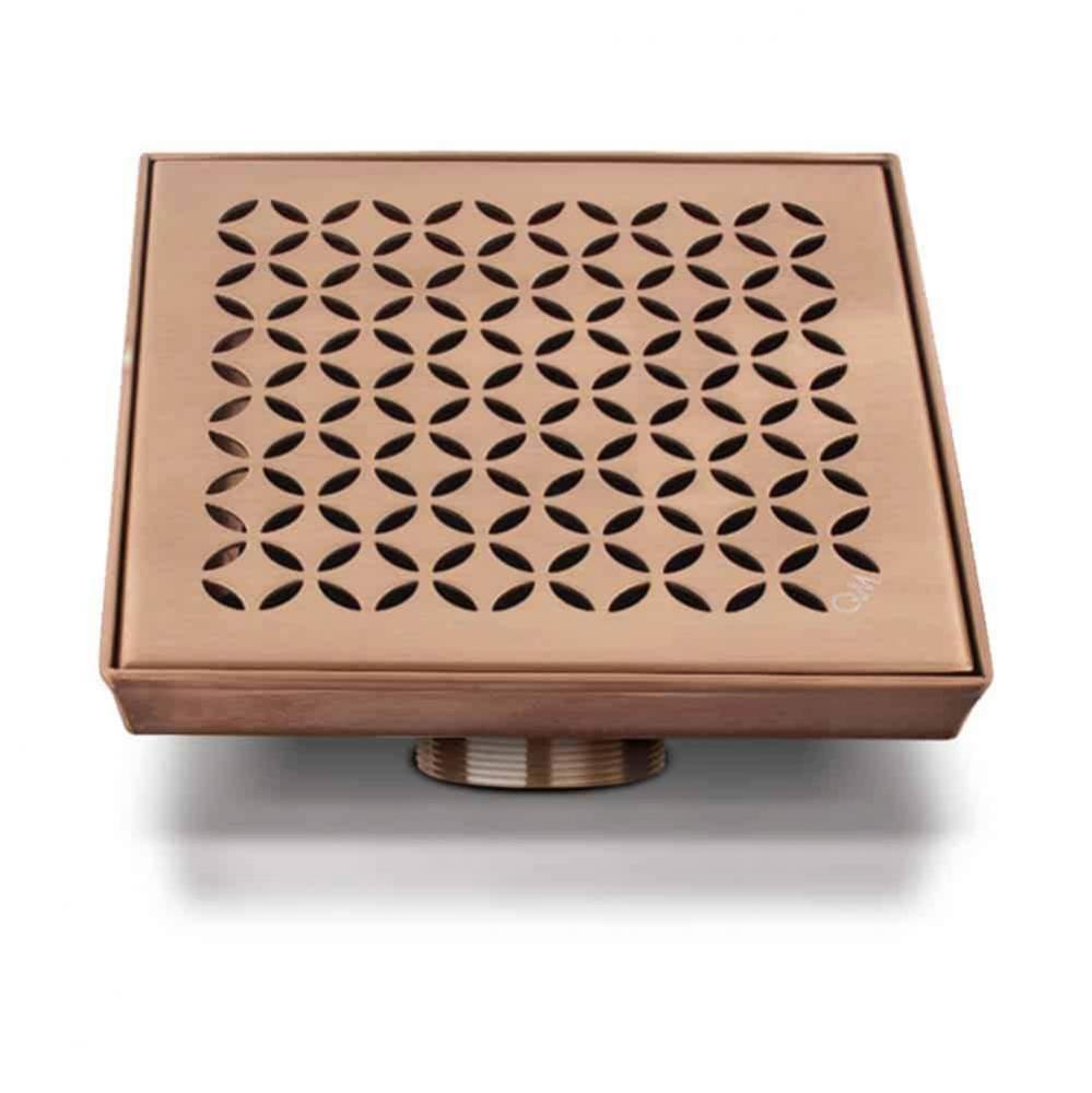 Delmar Series. Lotus Line. 5 3/4'' Square Drain. Bronze fin.