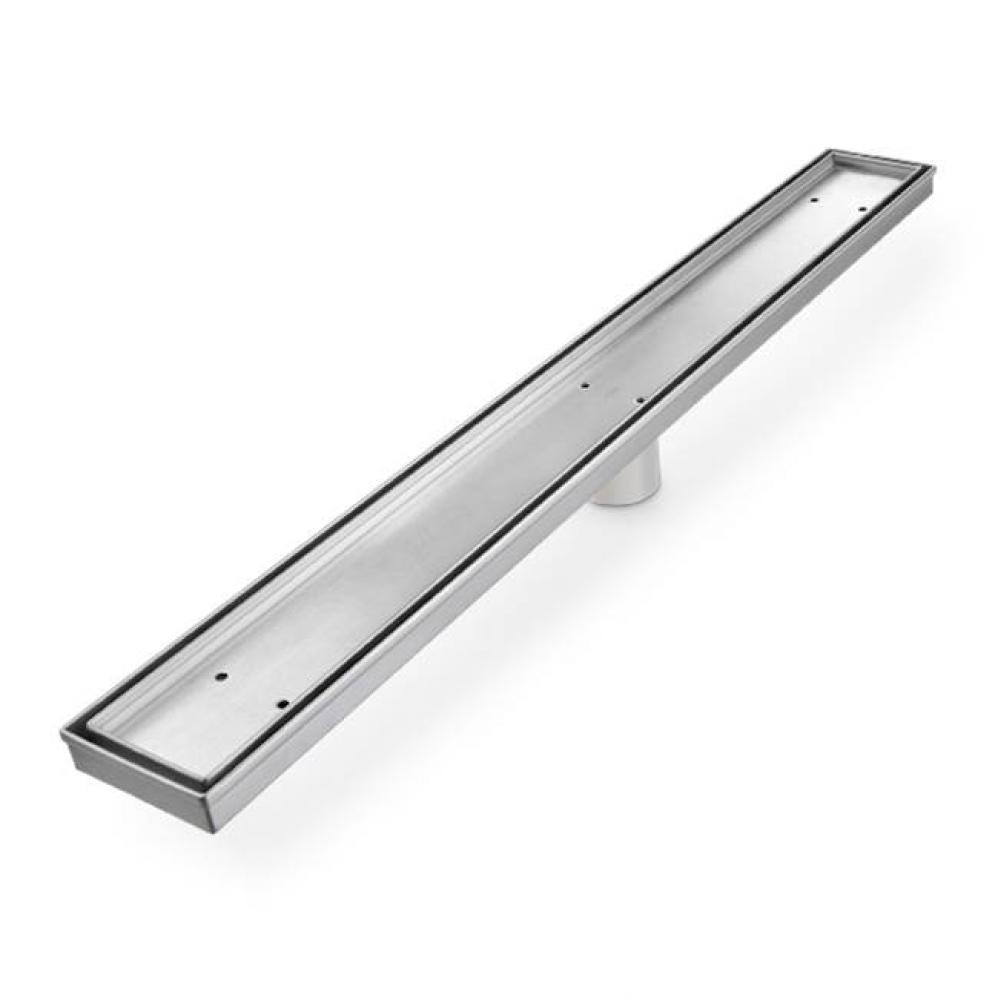 Delmar Series.Flange Edge Base. Mist (Tile-In) linear drain 32'' x 3 3/8''. Sa