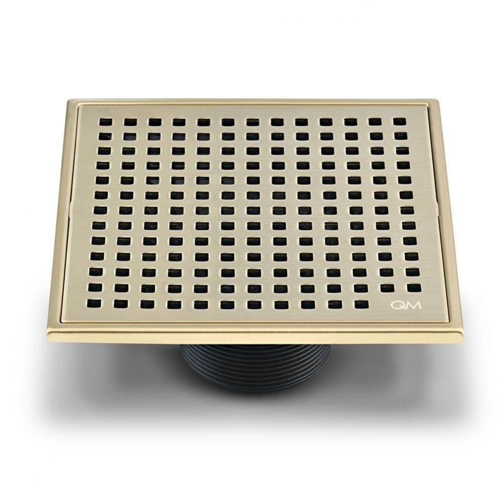 Lagos Series. Mira Line. 5 3/4'' Square Drain. Gold fin.