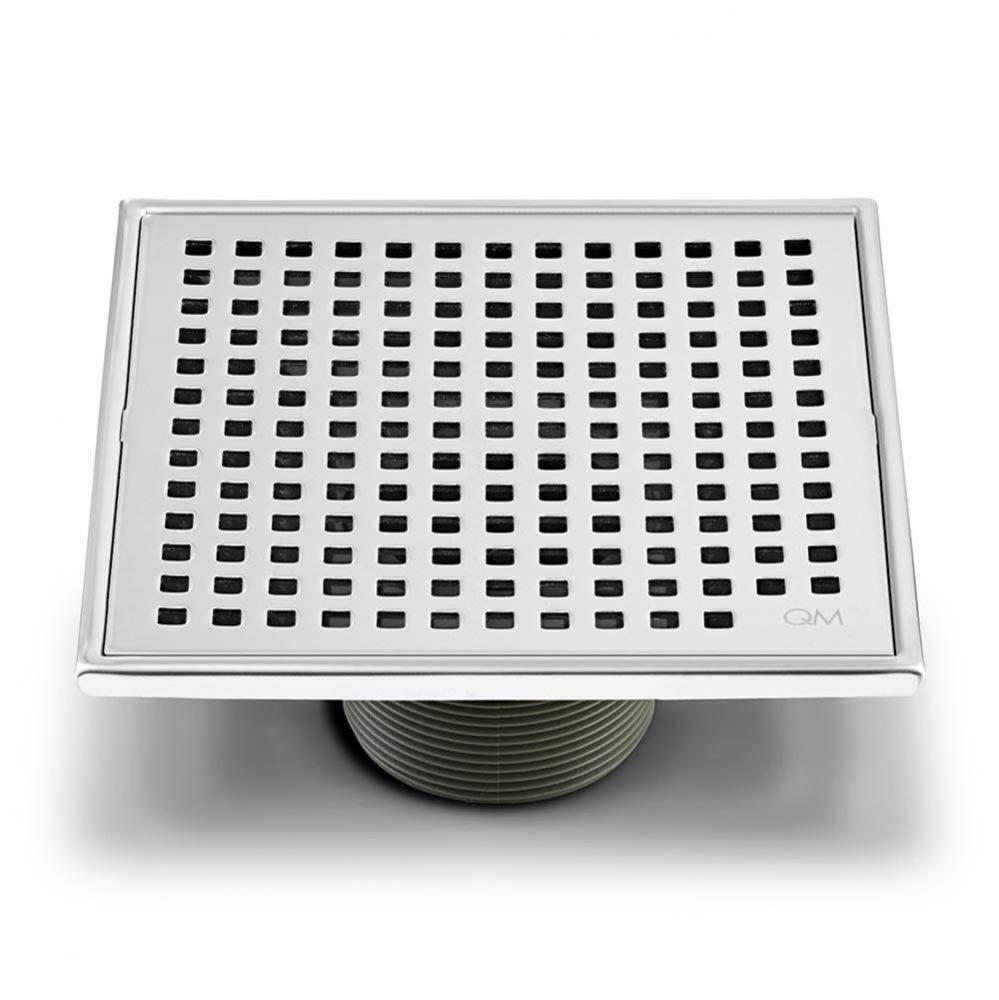 Lagos Series. Mira Line. 5 3/4'' Square Drain. Polished fin.