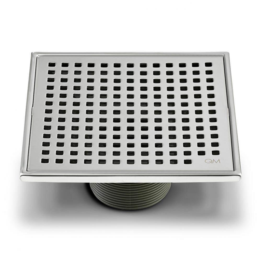 Lagos Series. Mira Line. 5 3/4'' Square Drain. Satin fin.