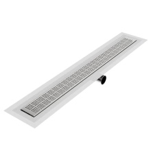 QM Drain 33.200.32FSO ST - Delmar Series. 32'' Standard length Side Outlet linear drain. Kai Line. Satin