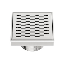 QM Drain 33.300.04 PS - Delmar Series. Delta Line. 4'' Square Drain. Polished fin.