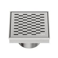 QM Drain 33.300.04 ST - Delmar Series. Delta Line. 4'' Square Drain. Satin fin.