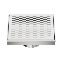QM Drain 33.300.06 PS - Delmar Series. Delta Line. 5 3/4'' Square Drain. Polished fin