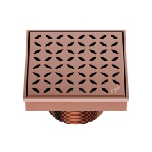 QM Drain 33.400.04 BZ - Delmar Series. Lotus Line. 4'' Square Drain. Bronze fin.