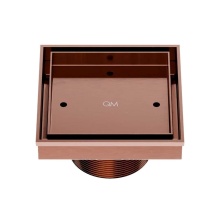 QM Drain 33.500.04 BZ - Delmar Series. Mist (Tile-In) Line. 4'' Square Drain. Bronze Finish