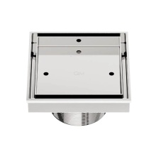 QM Drain 33.500.04 ST - Delmar Series. Mist Line. 4'' Square Drain. Satin fin.