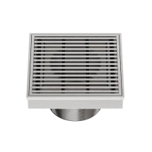 QM Drain 33.700.04 ST - Delmar Series. Wedgewire Line. 4'' Square Drain. Satin Finish