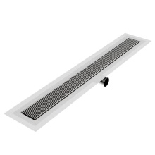 QM Drain 33.700.48FSO ST - Delmar Series. 48'' Standard length Side Outlet linear drain. Wedgewire Line. Satin