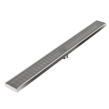 QM Drain 33.700.48 ST - Delmar Series. 48'' Standard length Plain Edge linear drain. Wedgewire Line. Satin