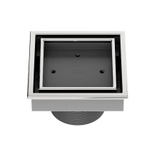 QM Drain 88.300.04 PS - Lagos Series. Veil Line. 4'' Square Drain. Polished fin.