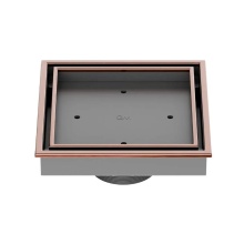 QM Drain 88.300.06 BZ - Lagos Series. Veil Line. 5 3/4'' Square Drain. Bronze