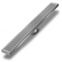 QM Drain 33.300.58 ST - Delmar Series. 58'' Standard length Plain Edge linear drain. Delta Line. Satin