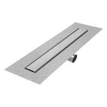 QM Drain 33.500.48FSO - Delmar Series. 48'' Standard length Side Outlet linear drain. Mist (Tile-in) Line. Frame