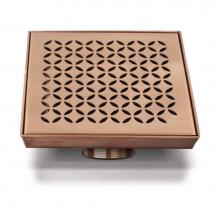 QM Drain 33.400.01 - Delmar Series. Lotus Line. 5 3/4'' Square Drain. Bronze fin.