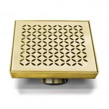 QM Drain 33.400.01.G - Delmar Series. Lotus Line. 5 3/4'' Square Drain. Gold fin.