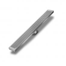 QM Drain 33.100.28 ST - Delmar Series. 28'' Standard length Plain Edge linear drain. Nami Line. Satin