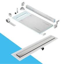 QM Drain SPC32.33.500.24FSO - Shower Pan Kit 32'' with a 24'' Mist (Tile-in) Linear Drain Flange Edge Side O