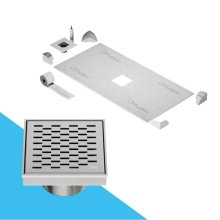 QM Drain SPC.33.300.04 ST - Curbless Center Shower Pan Kit 32'' x 63'' with 4'' Delta Square Dra