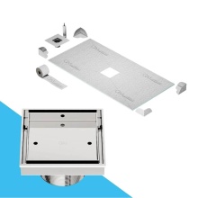 QM Drain SPC.33.500.04 ST - Curbless Center Shower Pan Kit 32'' x 63'' with 4''Mist (Tile-In) Sq