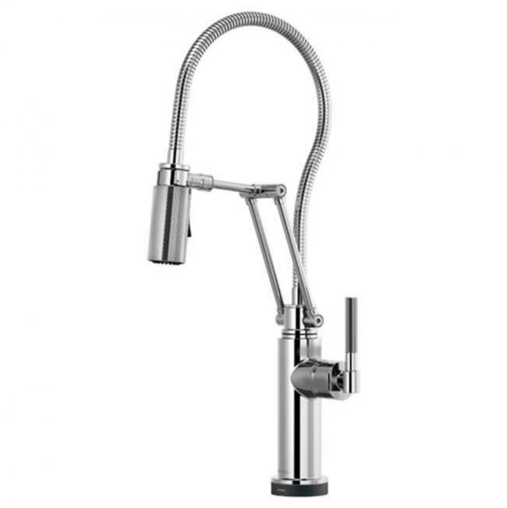 Smarttouch Articulating Faucet With Knurled Handle And Finis