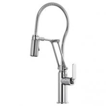 Brizo Canada 63144LF-PC - Articulating Faucet With Industrial Handle And Finished Hose