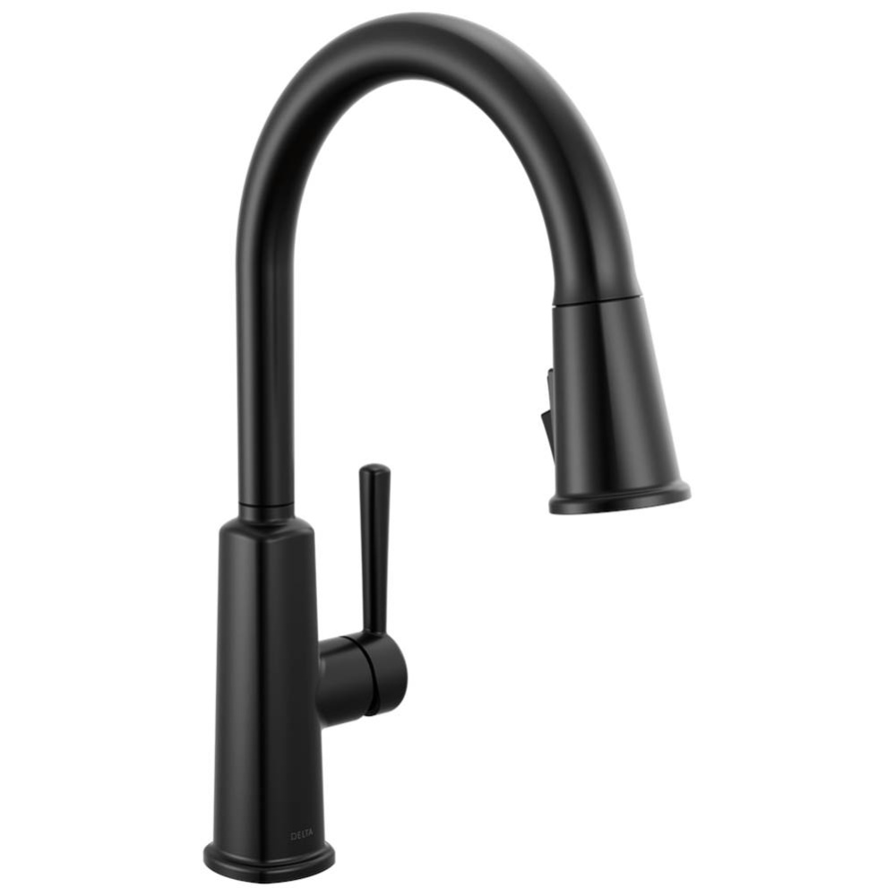 Finnridge Single Handle Pull-Down Kitchen Faucet in Matte Black