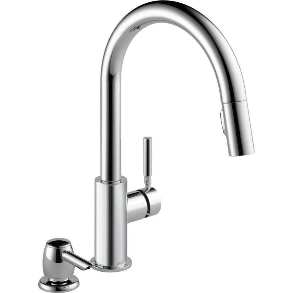Single Handle Pull-Down Kitchen Faucet With Soap Dispenser