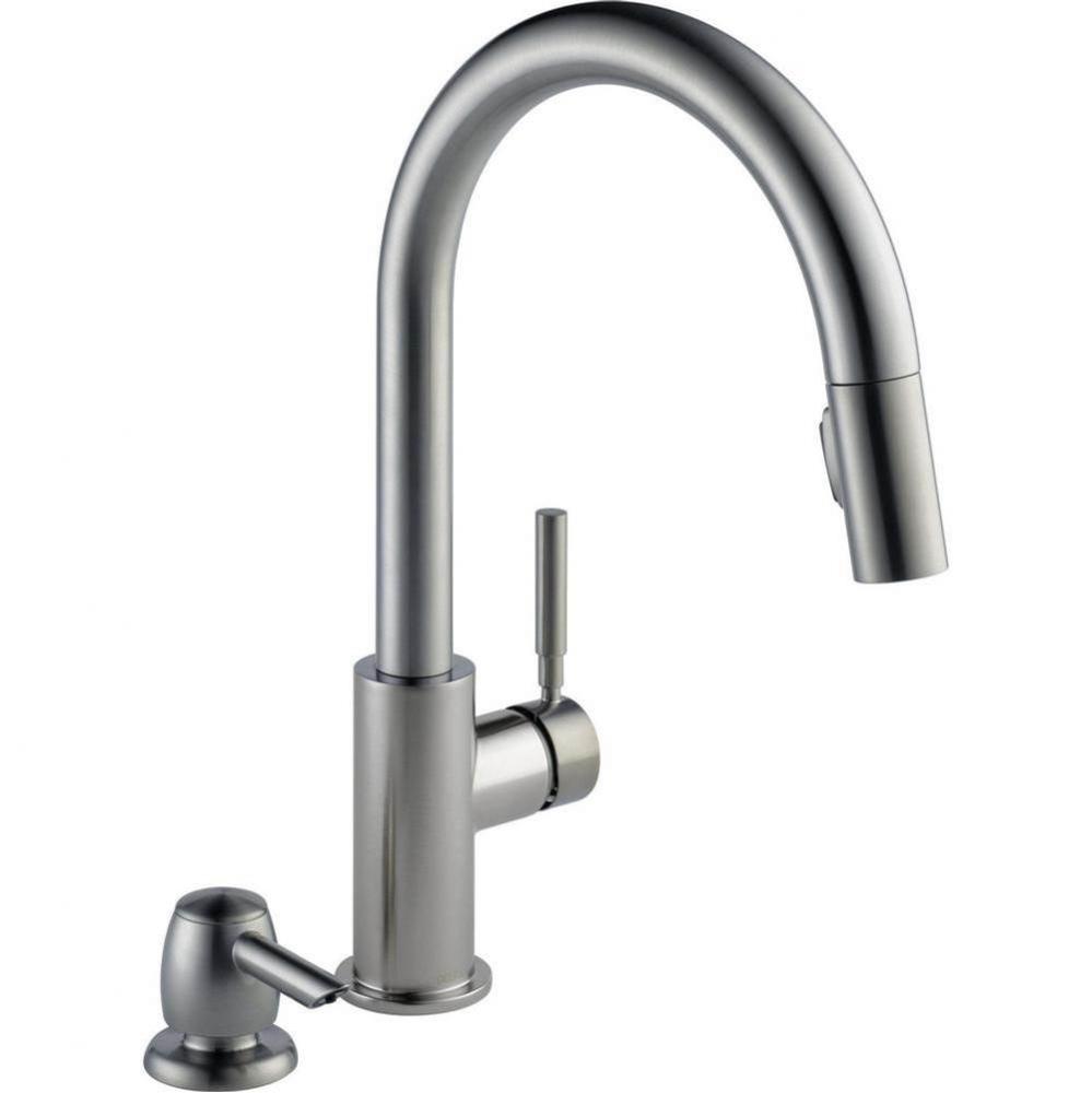 Single Handle Pull-Down Kitchen Faucet With Soap Dispenser