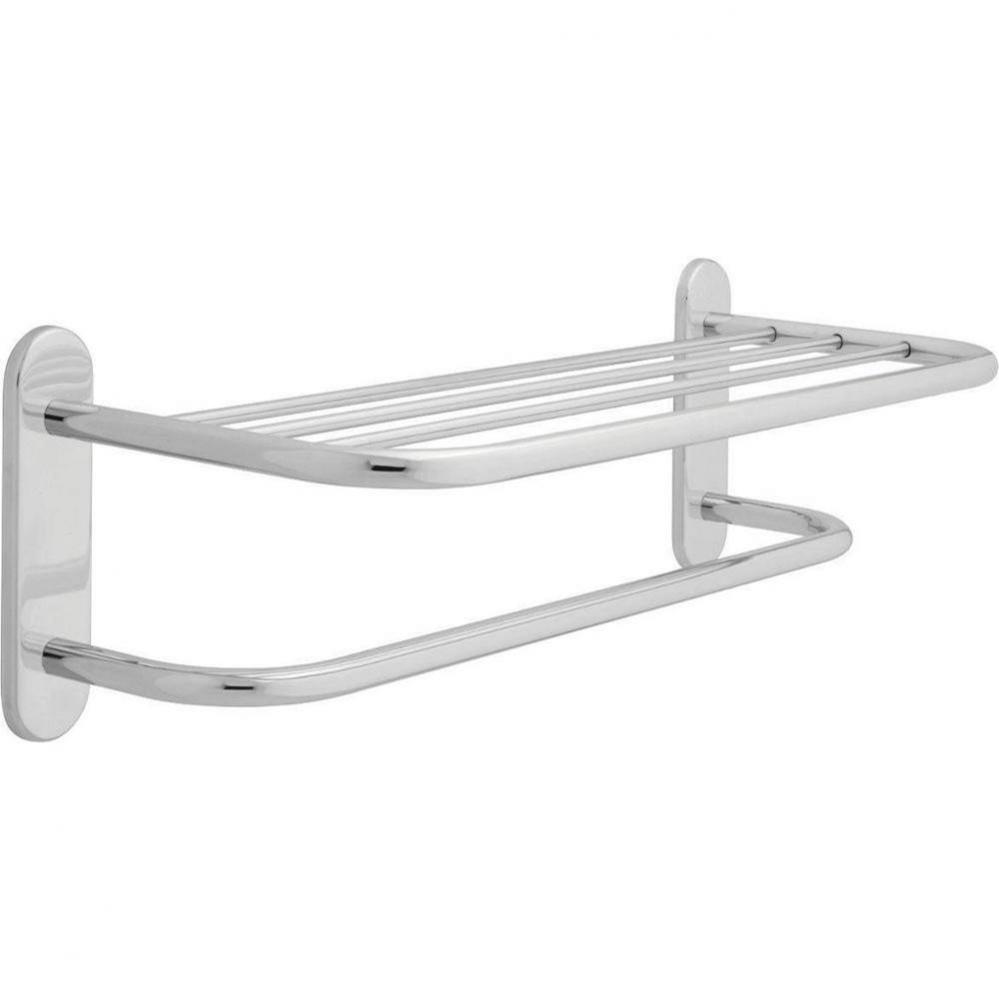 24''  Brass Towel Shelf W/ One Bar, Ch