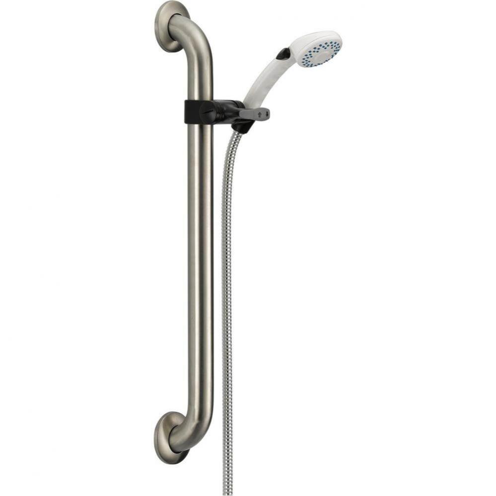 Universal Showering Components Adjustable Slide Bar / Grab Bar 2-Setting Hand Shower