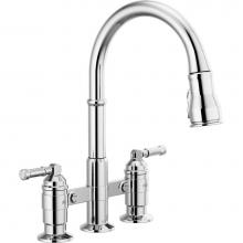 Delta Canada 2390L-DST - Broderick™ Two Handle Pull-Down Bridge Kitchen Faucet