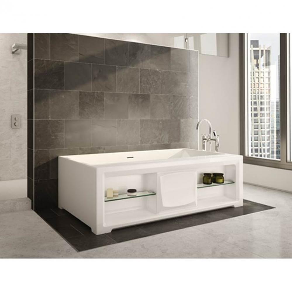 ARIA BALLAD TUB/6039/WHITE/CHR & BR NK DRAIN COVER