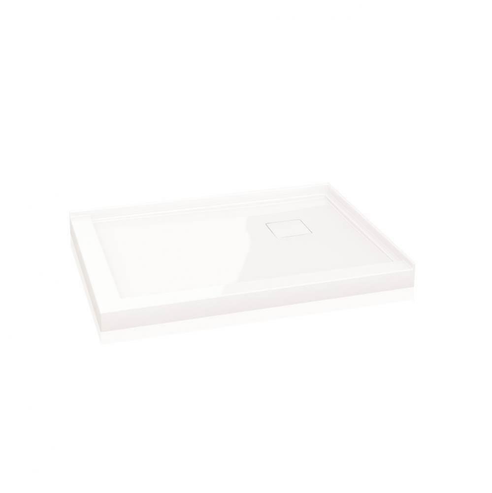 FLANGED BASE W/CORNER DRAIN COVER/2-FLANGE/4836/WHITE/RIGHT