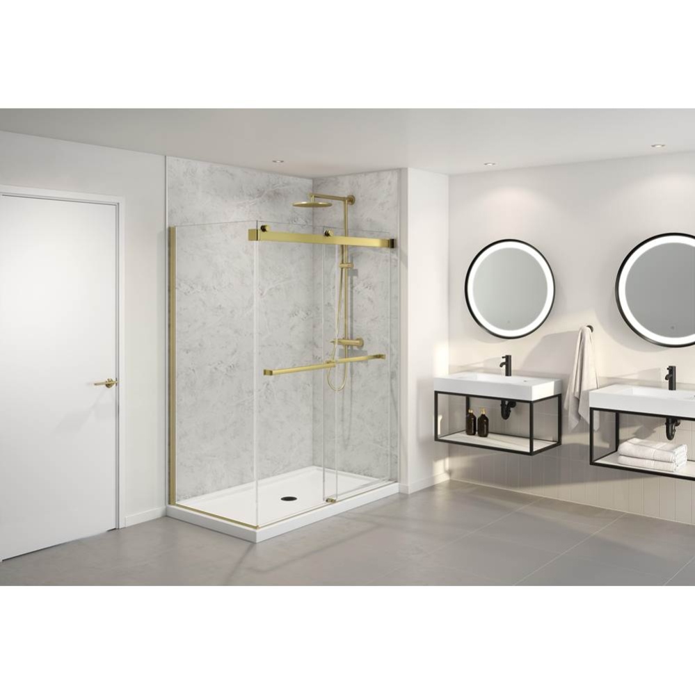 GEMINI 6MM 2 SIDED/48 X 36 LEFT/BRUSHED GOLD/SEKUR+