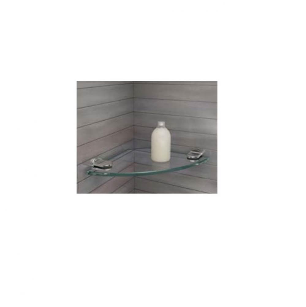 GLASS SHELF KIT WALL MOUNT - 10''/ROUND/BRUSHED NK